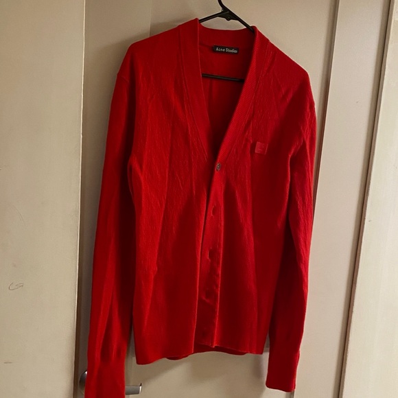 Acne Vibrant Red Women's Cardigan - Picture 1 of 14